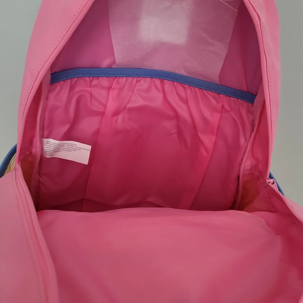 Cat & Jack Girls backpack adjustable patches School Travel Camp Pink Blue Yellow